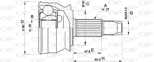 Jeu de joints, arbre de transmission OPEN PARTS CVJ5154.10