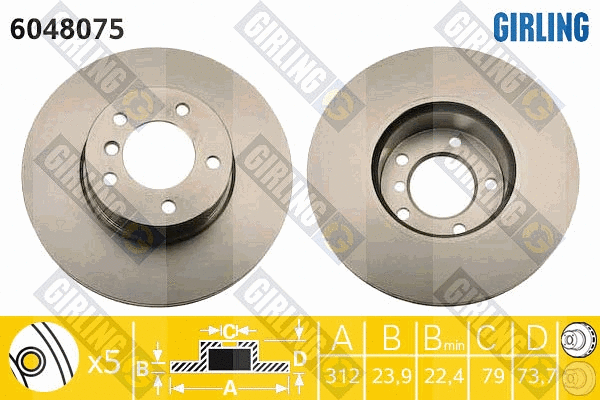 Disque de frein GIRLING 6048075