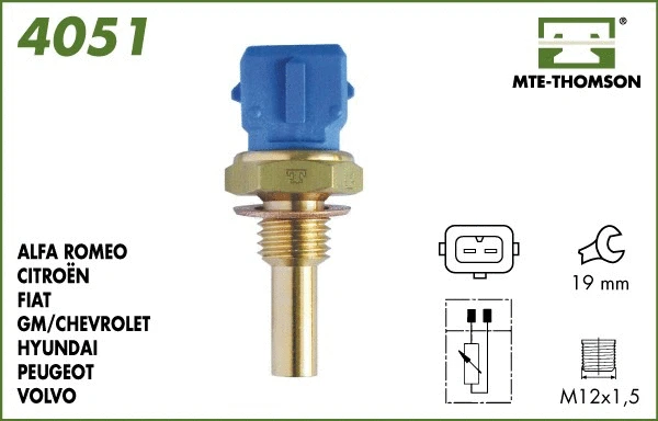 Sonde, température du liquide de refroidissement MTE-THOMSON 4051
