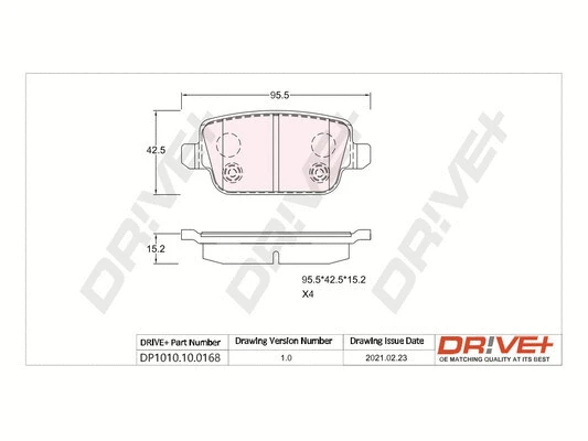 Kit de plaquettes de frein, frein à disque Dr!ve+ DP1010.10.0168