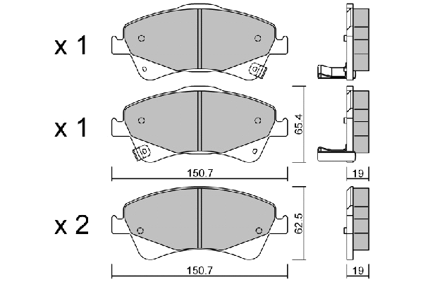 Kit de plaquettes de frein, frein à disque AISIN BPTO-1018