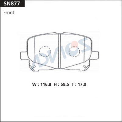 Kit de plaquettes de frein, frein à disque ADVICS SN877