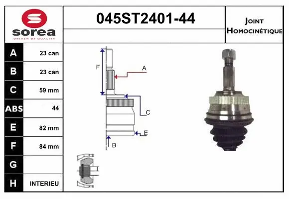 Jeu de joints, arbre de transmission STARTCAR 045ST2401-44