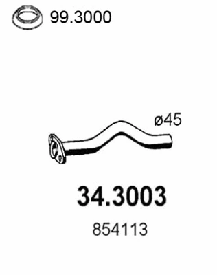 Tuyau d'échappement ASSO 34.3003