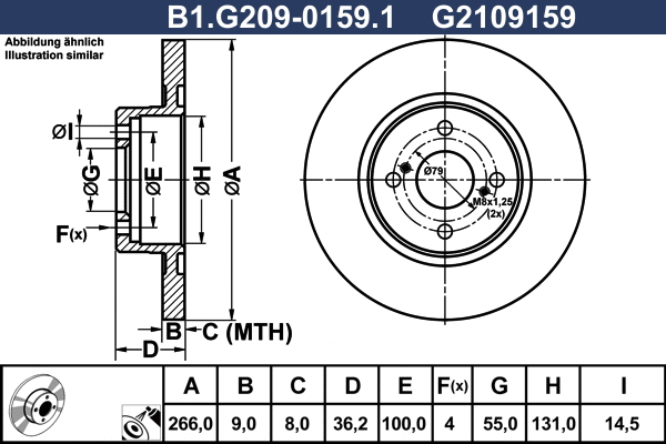 Disque de frein GALFER B1.G209-0159.1