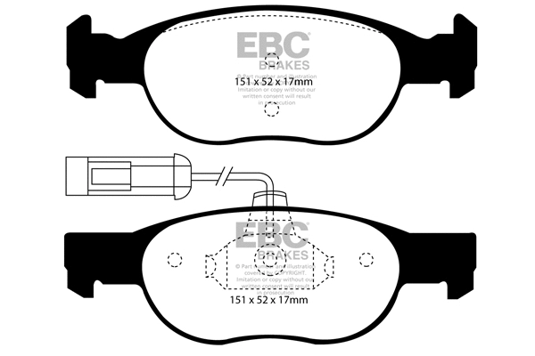 Kit de plaquettes de frein, frein à disque EBC Brakes DP21059