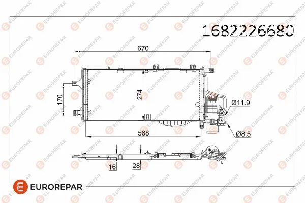 Condenseur, climatisation EUROREPAR 1682226680