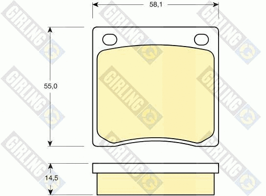 Kit de plaquettes de frein, frein à disque GIRLING 6101269