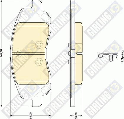 Kit de plaquettes de frein, frein à disque GIRLING 6141419
