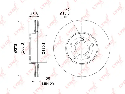 Disque de frein LYNXAUTO BN-1440