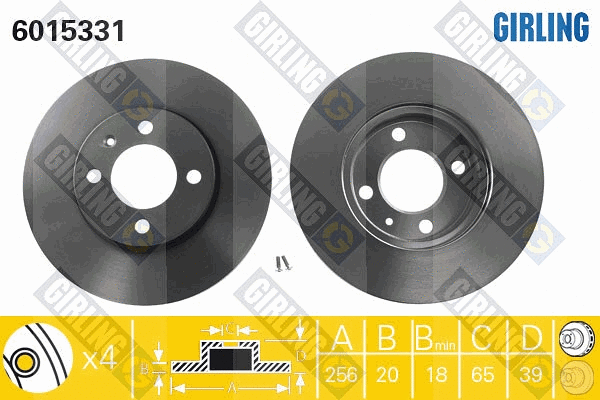 Disque de frein GIRLING 6015331