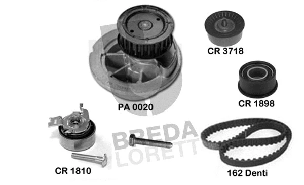 Pompe à eau + kit de courroie crantée BREDA LORETT KPA0718C