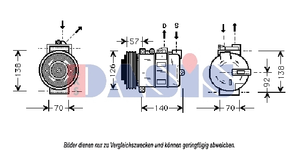 Compresseur, climatisation AKS DASIS 850926N