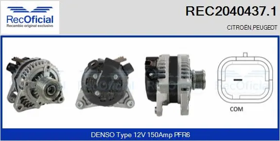 Alternateur RECOFICIAL REC2040437.1