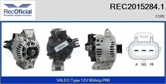 Alternateur RECOFICIAL REC2015284.1