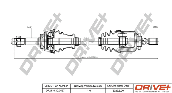 Arbre de transmission Dr!ve+ DP2110.10.0427
