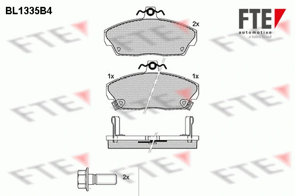 Kit de plaquettes de frein, frein à disque FTE 9010126
