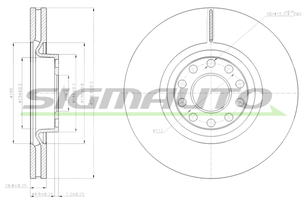 Disque de frein SIGMAUTO DBB983V