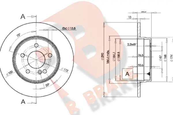 Disque de frein R BRAKE 78RBD23412