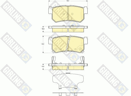 Kit de plaquettes de frein, frein à disque GIRLING 6133669