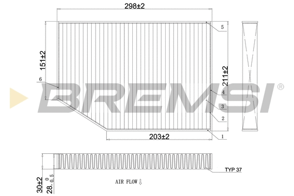 Filtre, air de l'habitacle BREMSI FC0421C