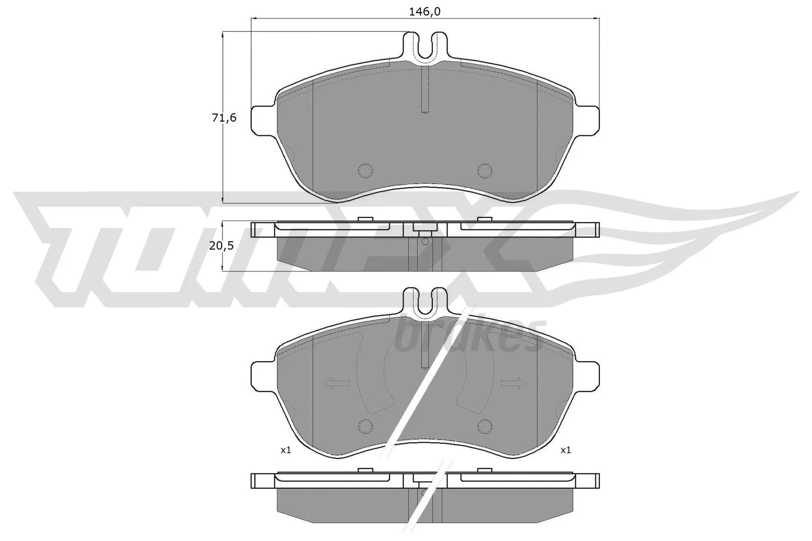 Kit de plaquettes de frein, frein à disque TOMEX Brakes TX 16-02