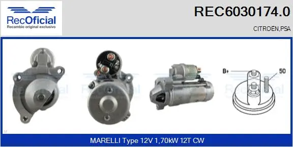 Démarreur RECOFICIAL REC6030174.0