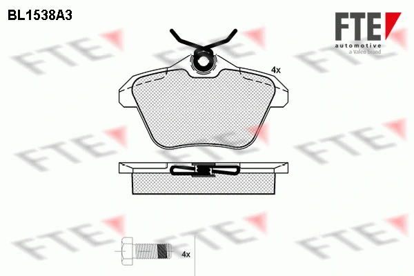 Kit de plaquettes de frein, frein à disque FTE 9010237