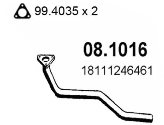 Tuyau d'échappement ASSO 08.1016