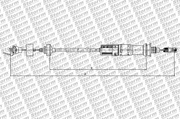 Tirette à câble, commande d'embrayage STORM QUALITY PARTS 1101411