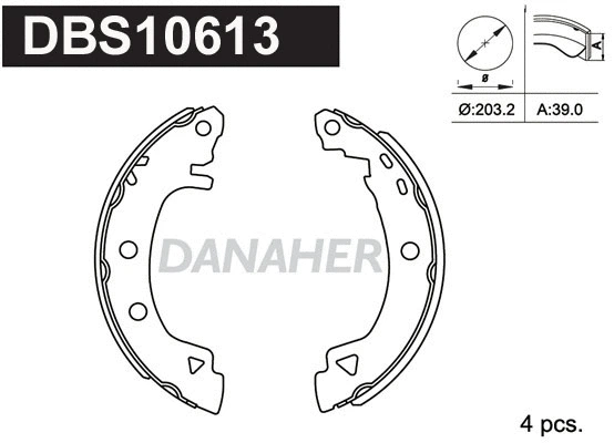 Jeu de mâchoires de frein DANAHER DBS10613