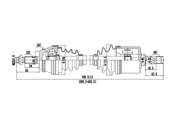 Arbre de transmission DYNAMATRIX DDS250100