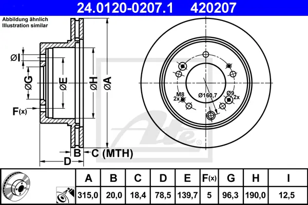 Disque de frein ATE-APAC 24.0120-0207.1