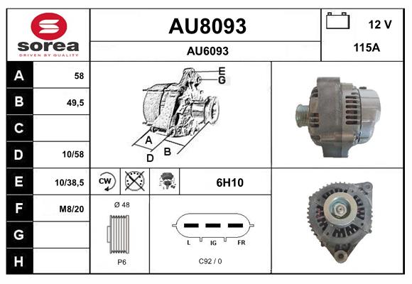 Alternateur SNRA AU8093