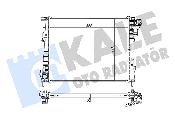 Radiateur, refroidissement du moteur KALE OTO RADYATÖR 351215