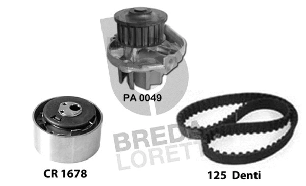 Pompe à eau + kit de courroie crantée BREDA LORETT KPA0165A