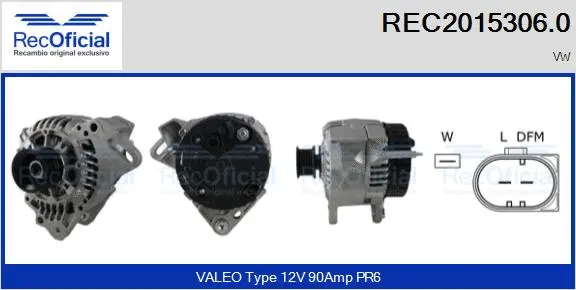 Alternateur RECOFICIAL REC2015306.0