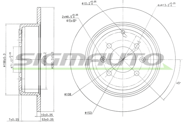 Disque de frein SIGMAUTO DBA869S