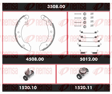 Kit de freins, freins à tambours REMSA 3508.00