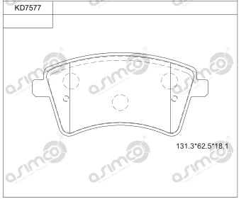 Kit de plaquettes de frein, frein à disque ASIMCO KD7577
