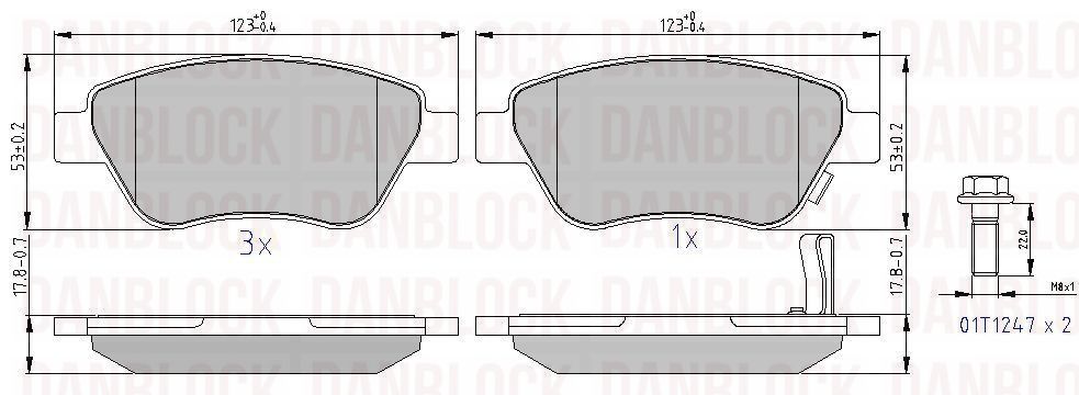 Kit de plaquettes de frein, frein à disque DANBLOCK DB 510487