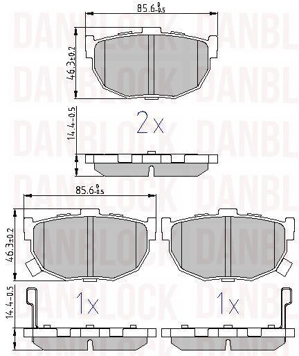 Kit de plaquettes de frein, frein à disque DANBLOCK DB 510806