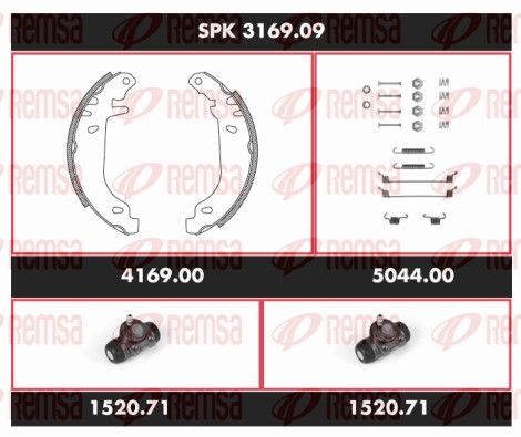 Kit de freins, freins à tambours REMSA SPK 3169.09