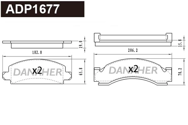 Kit de plaquettes de frein, frein à disque DANAHER ADP1677