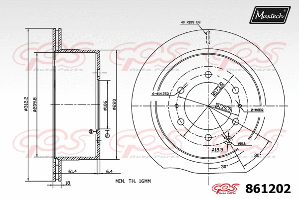 Disque de frein MAXTECH 861202
