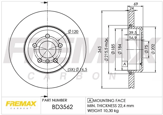 Disque de frein FREMAX BD-3562
