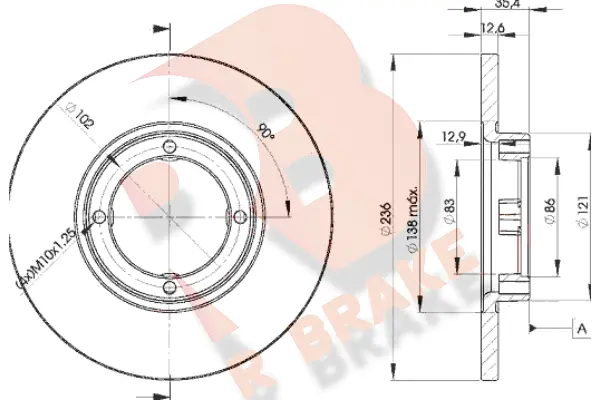 Disque de frein R BRAKE 78RBD24392