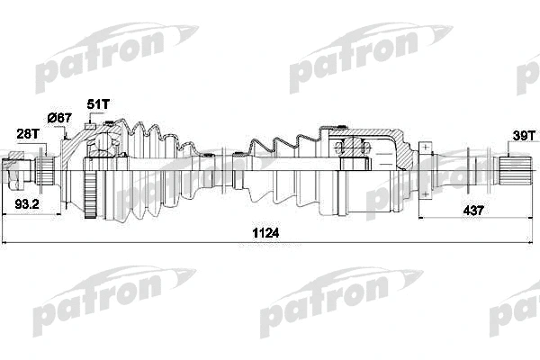 Arbre de transmission PATRON PDS1408