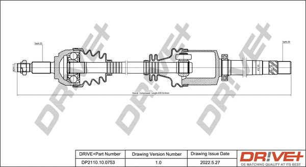 Arbre de transmission Dr!ve+ DP2110.10.0753