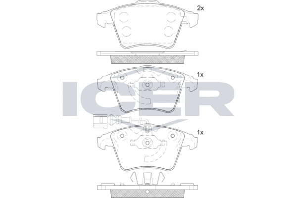 Kit de plaquettes de frein, frein à disque ICER LM1779